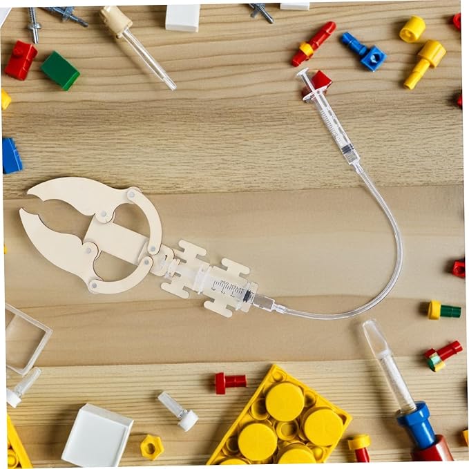 3 Sets Hydraulic Robotic Arm Wooden Building Kit DIY Bionic Mechanical Hand Stem Educational for Boys Interactive Science Project
