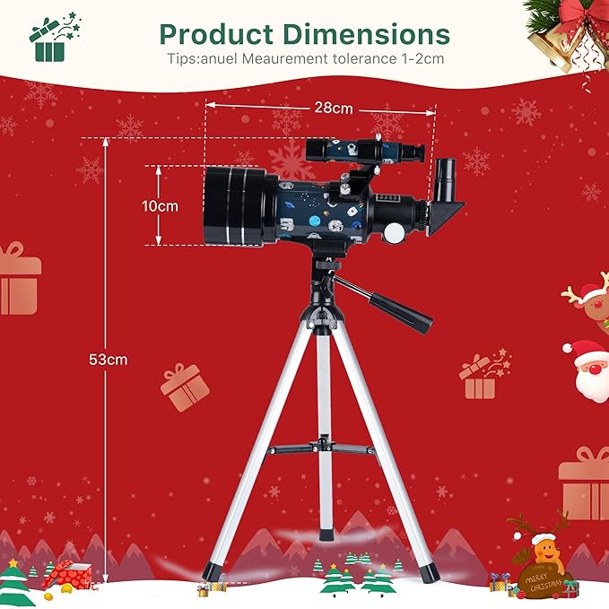 FREE SOLDIER Telescope for Kids 70mm Aperture Astronomical Refractor Telescopes for Beginners (15X-150X) 300mm Telescope for Adults High Powered with A Phone Adapter & A Wireless Remote (Spaceman)