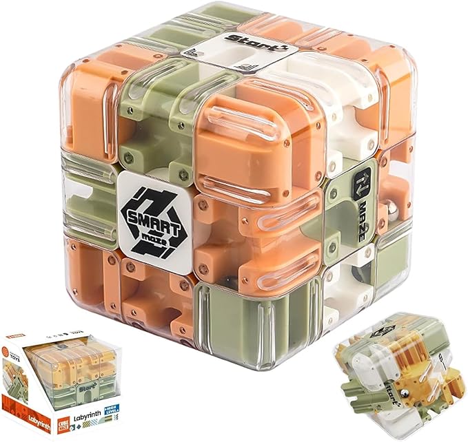 Large Labyrinth 3D Puzzles Maze Cube, Engaging Brain Teaser Toy, Spatial Awareness Brain Training Toy for Stress Relief & Logic Development, Educational Focus Game Gift for Adults Teens