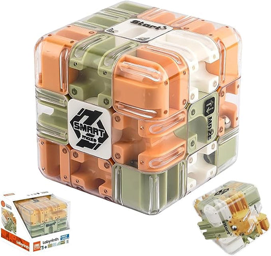 Large Labyrinth 3D Puzzles Maze Cube, Engaging Brain Teaser Toy, Spatial Awareness Brain Training Toy for Stress Relief & Logic Development, Educational Focus Game Gift for Adults Teens