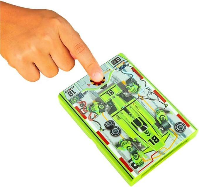 FLAT 2 FAST Original Speed Card Racer – Flat Car Racer and Pocket Size Racecar Launcher with Real Rubber Tires for High-Speed Racing – Load, Launch, Race! – Neon Green