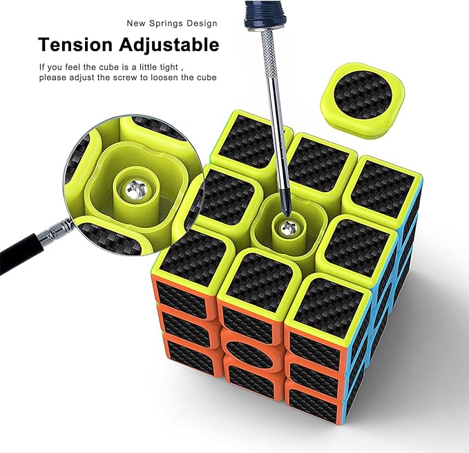 CFMOUR Original Speed Cube 3x3x3, Fast Magic Cube for Kids, Smooth Carbon Fiber Cubes, Puzzle Toys