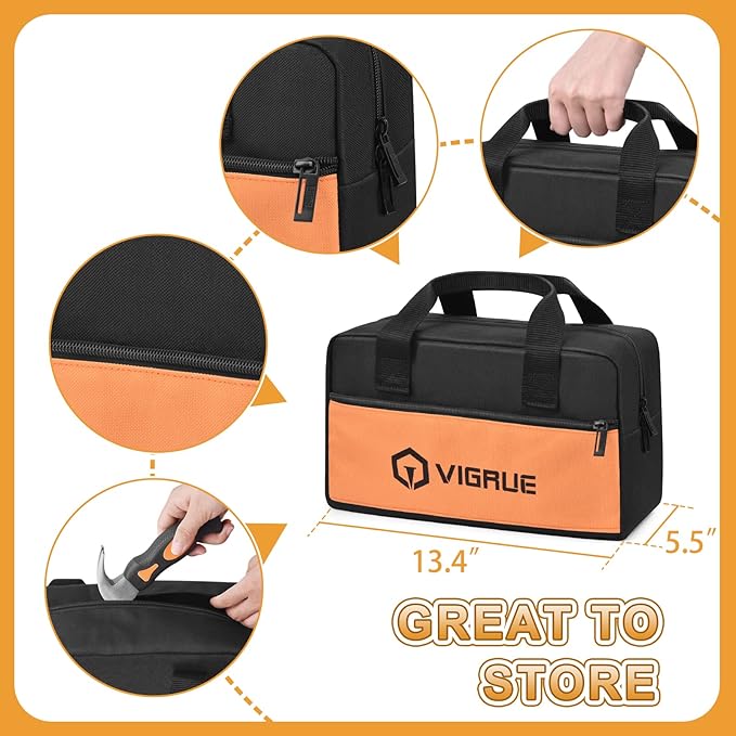VIGRUE 𝐊𝐢𝐝𝐬 𝐓𝐨𝐨𝐥 𝐒𝐞𝐭, Children Gift Present Real Hand Tools Kit with Belt and Bag, Boy Builder Small Learning Accessories Construction Hammer Screwdriver for Home DIY Woodworking