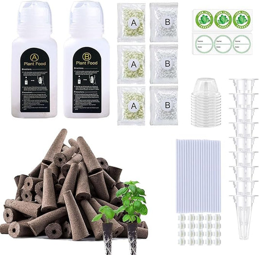 101 Pcs Hydroponic Growing kit for Indoor Garden,80 Grow Sponges, 20 Grow Baskets & 1 Tweezer, Replacement Growth Sponges Seed Pods of All hydroponic Brands Also Suitable for Soil Culture