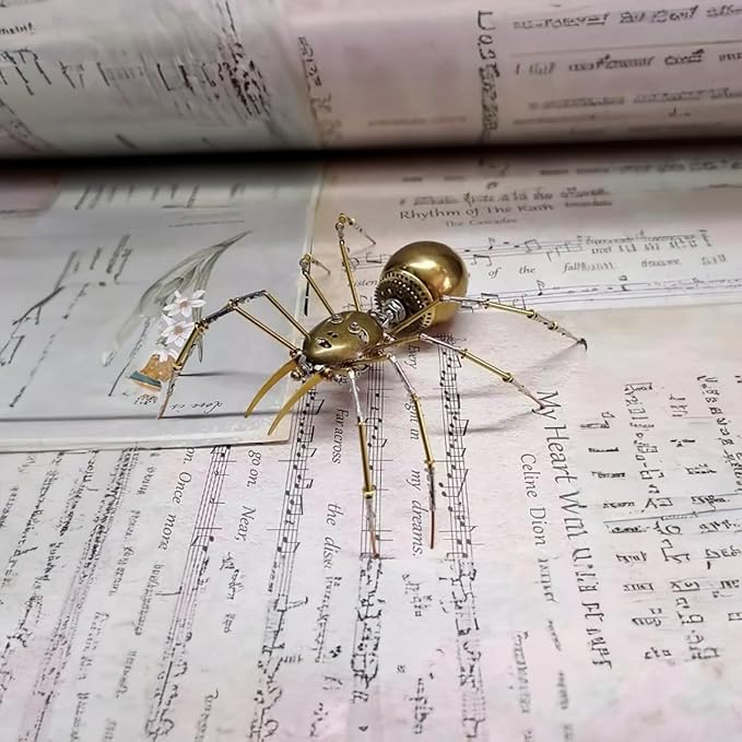 3D Metal Model Kits, Steampunk Bug Mechanical Sculpture Insect DIY Projects Hobby kit Birthday Gift, (Ghost Spider)