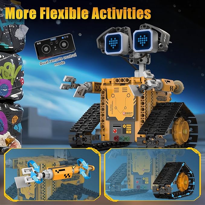 Gohero Robot Building Kit，5 in 1 STEM Toys for Boys Toys Age 8-10 with Remote & App Control，Robotics Technic Kits with 16 LED Expressions，Christmas & Birthday Gifts for Teen Boys & Grils (373 PCS)