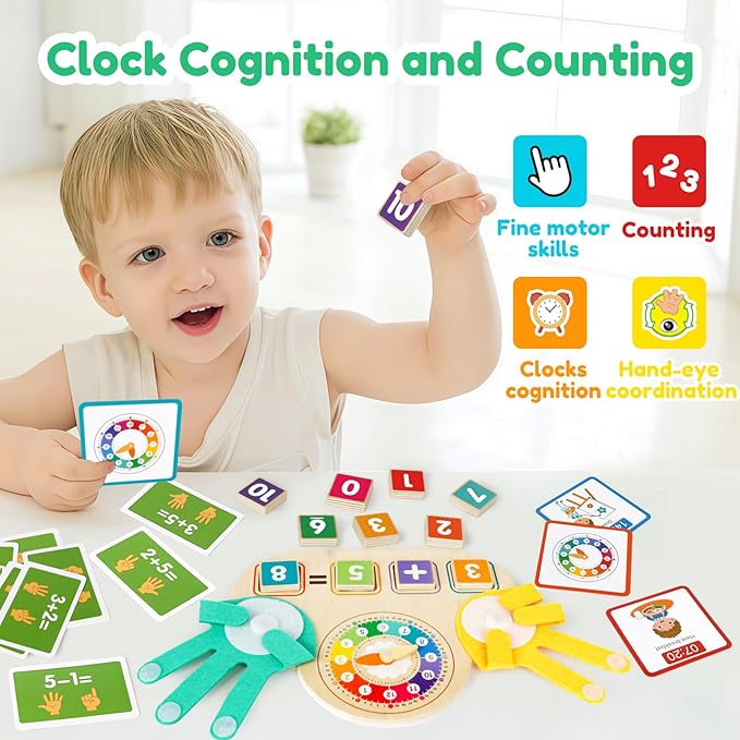 Toddler Learning Toys for 3+,Montessori Preschool Educational Learning Activities Counting & Number Blocks Toys Math Games Christmas Stocking Stuffers Gifts for Girl Boys