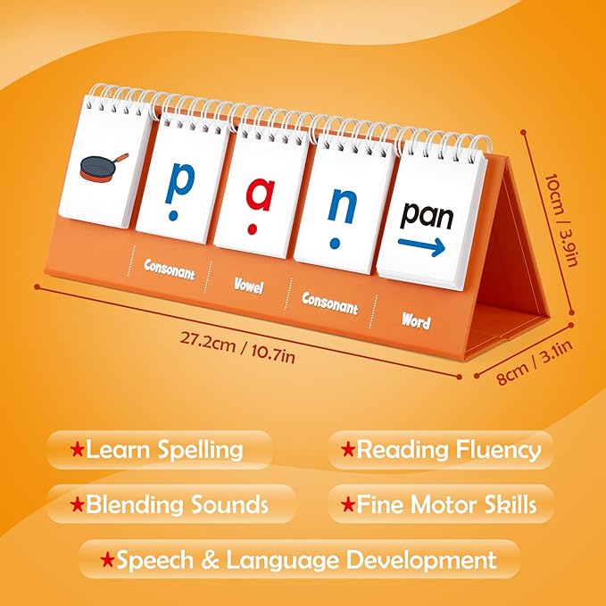 Aizweb CVC Word Games,Phonics Games Flash Card for Preschool Kindergarten Classroom,Learn to Read,Reading Manipulative Spelling Educational Toy Learning Activity Speech Therapy Teacher School Supplies