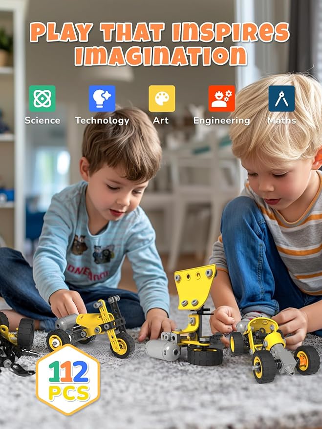STEM Toys for 5 6 7 8+ Year Old Boy Girl,10in1 Electric Birthday Gifts Building Toys for Kids Ages 4-8 5-7 6-8,Educational Construction Activities for Boys 4-6 8-10,Creative Games Christmas Idea Gift