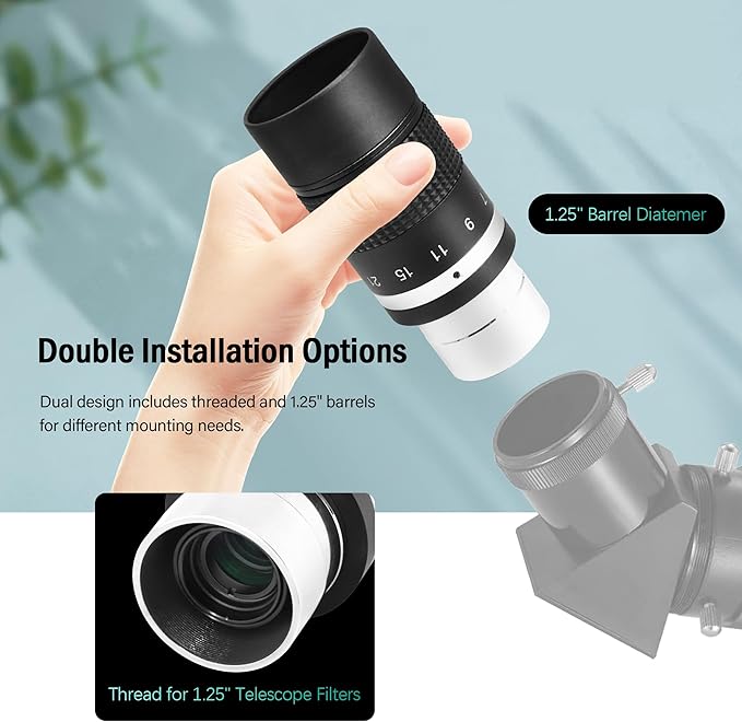 Astromania Zoom Eyepiece for Telescope, 7-21mm Zoom Lens Variable Power & Multi-Coated Design for Planetary & Deep Space Observation Compatible with Telescope That Accepts Telescope Eyepiece 1.25 Inch
