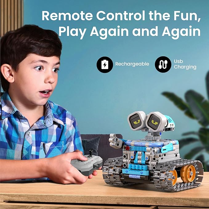 Sillbird Robot Building Kit with Remote Control Christmas STEM Gifts for Kids Age 8-12, Coding Robotics Technic Toy Set for Boys' Birthday, Buildable 5-in-1 Models with 435 Pieces