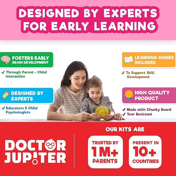 Doctor Jupiter My First Box of Games for 2 to 4- Pink | Birthday Gift for 2 Year Old Girls | Toys for Ages 2-4 | Toddler Toys for 2-3-4 Year Old | Learning & Education Toys