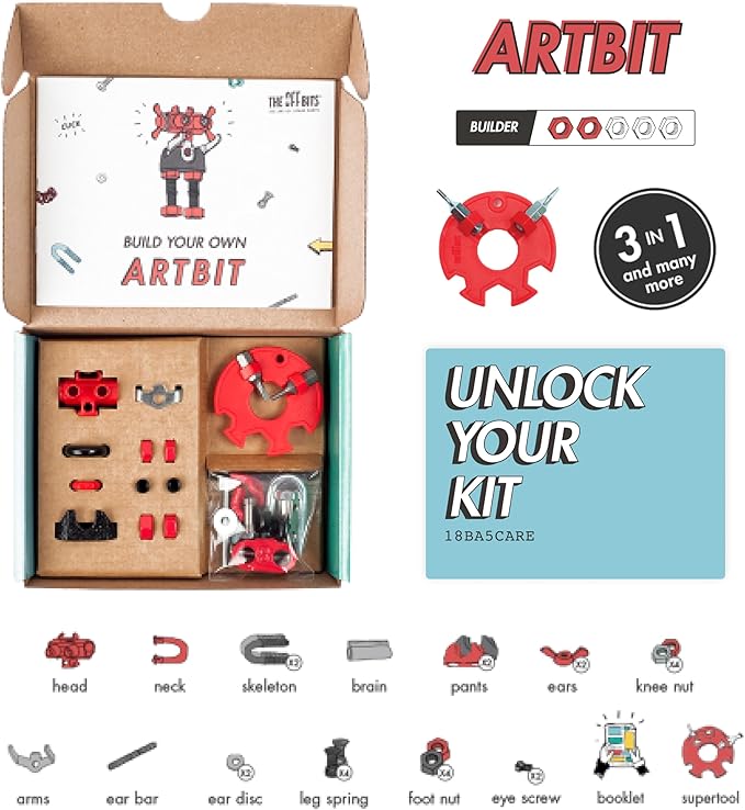 The Off Bits Robot Collection: ArtBit + InfoBit STEM Toys for Kids 6+, Engaging & Creative Toy Building Sets for Boys and Girls, Build Your Own STEM Building Toys Engineering Kit