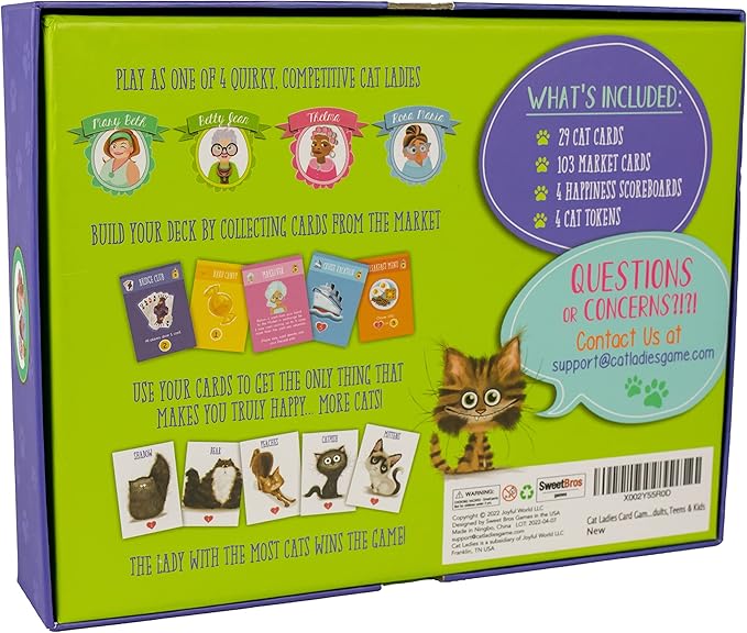 Cat Ladies of Maple Street - New! - Fun Family-Friendly Board Game | Deck Building Card Game | Card Games for Adults, Teens & Kids | 2-4 Players | 12+