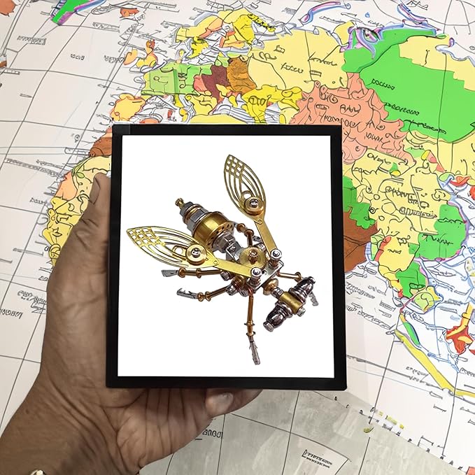 Steampunk Insect Bug Sculpture Mechanical 3D Puzzle Kits for Adults, Making kit DIY Projects Metal Building, Ideas for Birthday(Drosophila melanogaster)