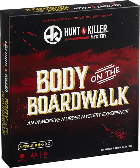 Hunt A Killer: Body On The Boardwalk, Catch the Amusement Park Killer, Interactive Unsolved Mysteries Game, Mystery Box for Game Night, Murder Mysteries Card, Puzzle & Board Games, For Ages 14 and up
