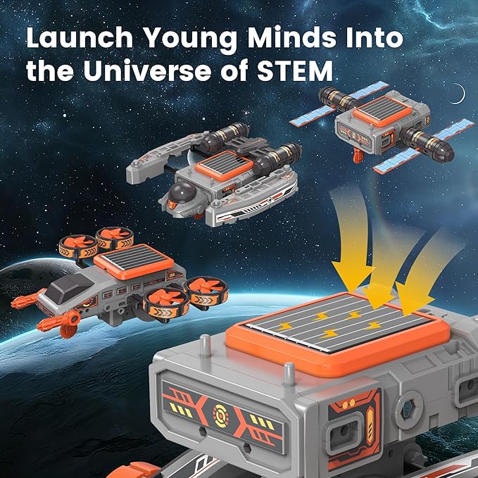 Sillbird Solar Robot Building Kit Christmas STEM Gift for Boys Girls Ages 8-14, DIY Educational Science Set for Kids Birthday, 10-in-1 Space Robotics Toys Powered by Sun with 112PCS