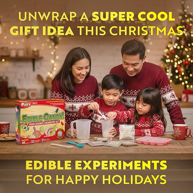 Playz Edible Candy Making Science Kit for Kids Ages 8-12 Years Old - Food Science Chemistry Kid Science Kit with 40 Experiments to Make Your Own Chocolates, Educational Science Kits for Boy & Girls