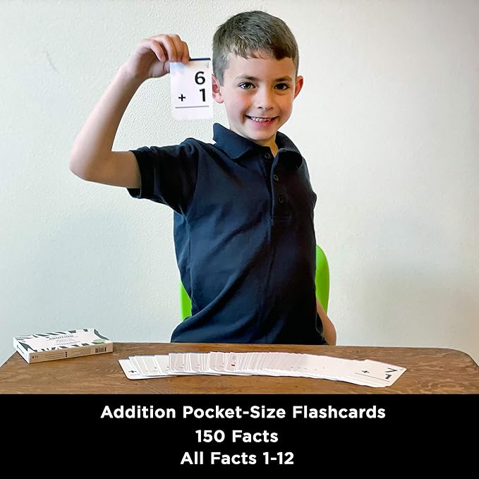 Think Tank Scholar Addition Flash Cards - 150 Facts 1-12 - Award Winning Math Flashcards for Toddlers 2-4 - Kids Ages 4-8 in Kindergarten, 1st, 2nd, 3rd Grade & Homeschool - Teaching Methods & Games