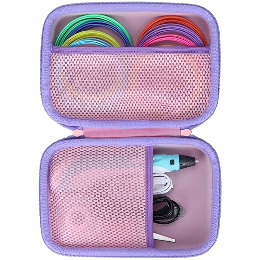 Case Compatible with SCRIB3D P1 Advanced / 3Doodler PRO / 3Doodler Flow / MYNT3D Super Professional Printing / PIKA3D PRO 3D Printing Pen (Pink + Lilac)