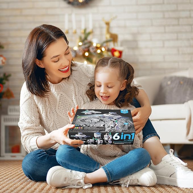STEM Projects for Kids Ages 8-12 Solar Robot Kit 6-in-1 Space Toys for 10-Year-Old Boy Girl Gift Toys Science Kits Christmas Birthday Gifts for 8 9 10 11 12 Year Old, Blue