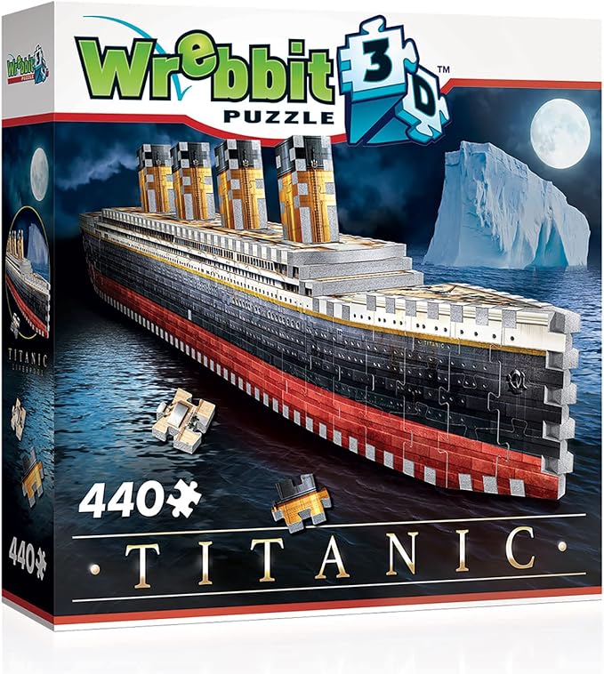 Wrebbit3D Titanic 3D Puzzle | 440 Jigsaw Puzzle Pieces | Historical Ship and Mythical Boat from Film and Movie
