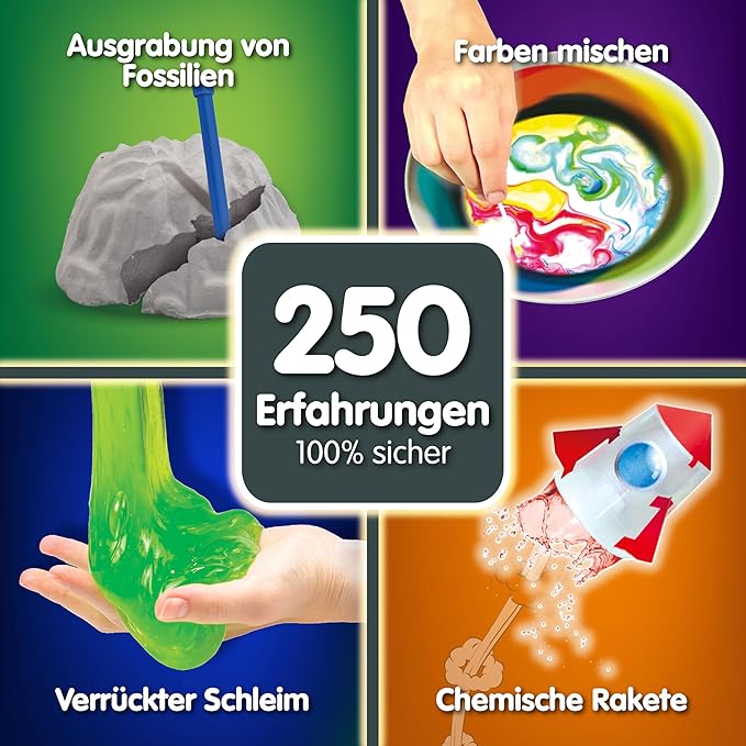 Science4you 250 Science Experiments for Kids – Have Hours of Fun with This Educational Science Kit, Learn Physics, Chemistry, Geology & Biology, Educational Toys, Gifts for Boys & Girls 8 9 10 11+