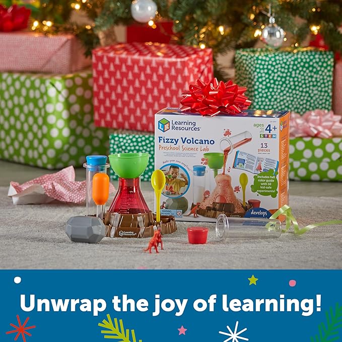 Learning Resources Fizzy Volcano - 13 Pieces, Ages 4+, Preschool Science Lab Kits, Experiments STEM Toys for Kids, Classroom Must Haves