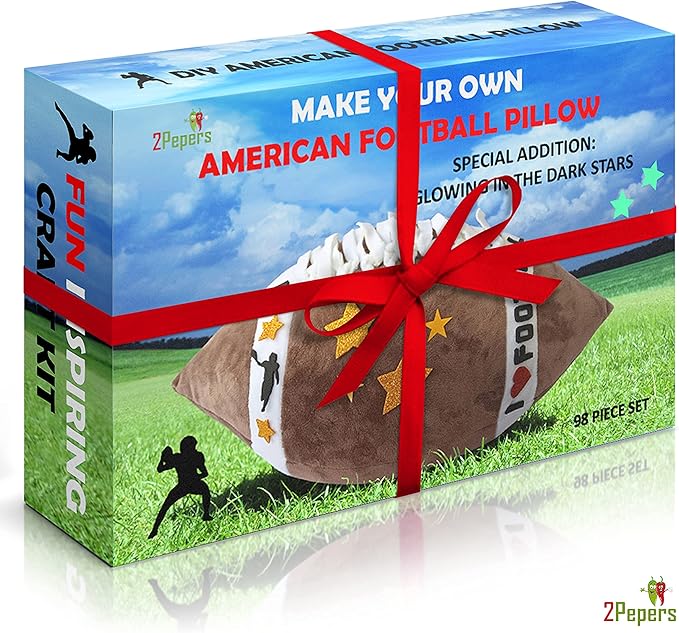 Make Your Own American Football Pillow, Football Gifts for Boys and Girls Ages 3 4 5 6 7 8 9 10 Years and Up, DIY Arts and Crafts Kit for Kids, Sports Present, Boys Toys