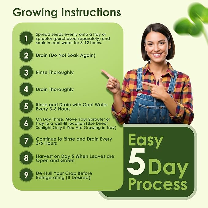 Nature Jims Organic Broccoli Sprout Seeds and Organic Salad Mix Seeds, Microgreens Variety for Healthy Indoor or Outdoor Growing, Nutritious Mix for Home Garden - 8oz + 1lb Bundle