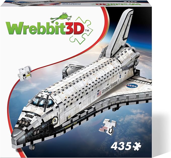 Wrebbit3D Space Shuttle Orbiter 3D Puzzle | 435 Jigsaw Puzzle Pieces | Build a Space Exploration Vehicle and Discover New Worlds