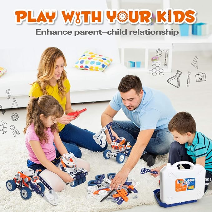 Building Toys for Kids Ages 4-8, 152PCS Toys for Ages 5-7, 12 in 1 Stem Toys for 5 Year Old, Gifts for 6 Year Old Boys, Erector Eets for boys age 8-12