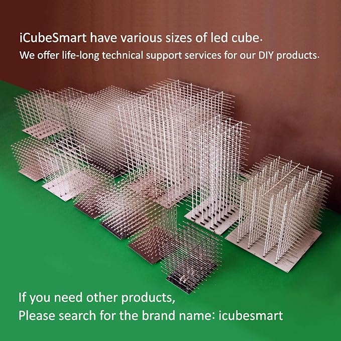 iCubeSmart 3D Led Cube DIY Electronics Kit 8x8x8 Led Cube DIY Soldering Project Kit(3D8S-MULTI)