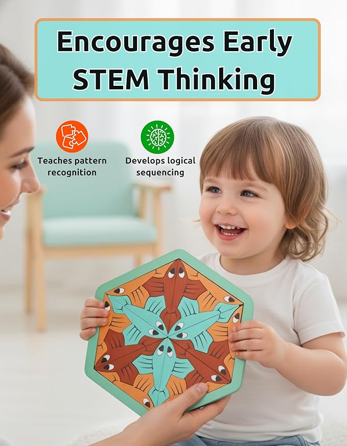 Goldfish Puzzle - 19-Piece Wooden Jigsaw, Educational Brain Teaser, Cognitive Skill Puzzle, Memory-Boosting Game, Eco-Friendly Wooden Toy,Creative Learning Activity, Brain-Boosting Jigsaw