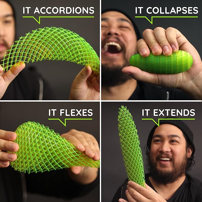 Morf Fidget Worm Toy - Flexible 3D Sensory Slug Figgy Toy for Kids, Teens, and Adults – Stretchy, Quiet, Stress and Anxiety Relief, Focus - For Play, School, Work Gifts, Great For Classroom and Office