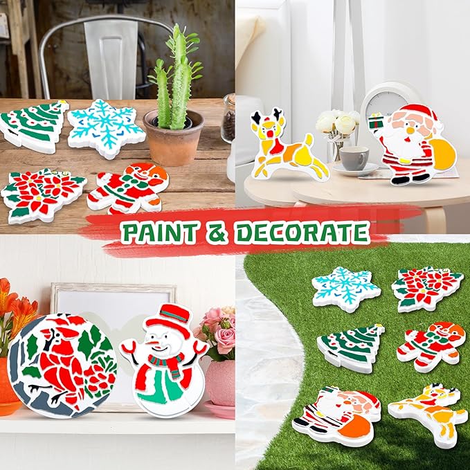 EggSun 8Pcs Stepping Stones Painting Crafts Kit for Kids 4 8 6, DIY Garden Stones Outdoor Paint Your Own Ceramic Unicorn Arts and Crafts for Boys Girls Ages 4 7 9 10 12 Christmas Birthday Gifts