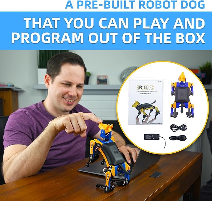 Bittle Robot Dog Kit(Pre-Assembled) | Coding Smart Robo Pet, Quadruped Robot Kit for STEM & Robotics Education | Programmable Open Source, App Control IoT Robotics for Engineers, Geeks, & Students