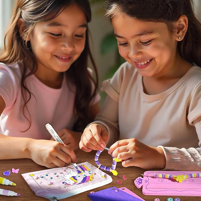 Imagimake Unicorn Craft Kit | 20+ Mess Free Activities | Bracelet Making Kit, Magnetic Board Princess Dress Up, Unicorn Stickers and More | Christmas Gifts & Christmas Crafts for Girls Ages 5, 6, 7, 8
