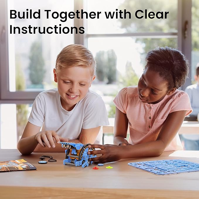 Sillbird Solar Building Robot Kit Christmas STEM Gift for Boys Aged 8-13, DIY Science Educational Toys for Kids Teens Birthday, 12-in-1 Solar or Battery Powered Robotic Set with 197 Pieces