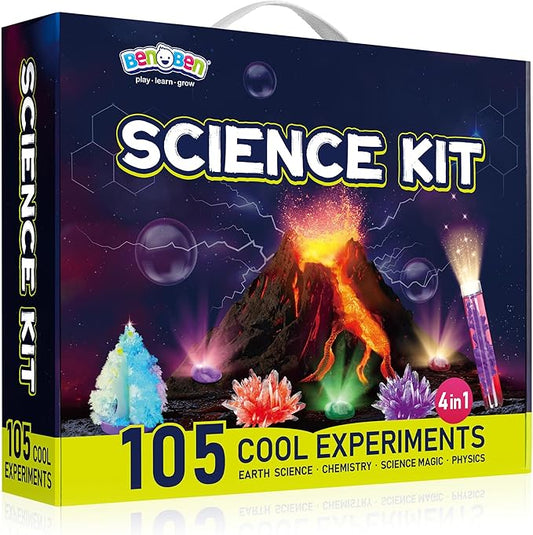 BenBen Science Kits for Kids Age 8-12, Experiments Educational Toy, STEM Toys for 6 7 9 Year Old Boys Girls Birthday Gift, Volcano Science Kit, Chemistry Set for Homeschooling
