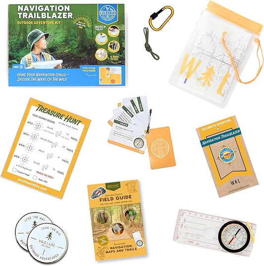 Navigation Trailblazer Outdoor Adventure Kit for Kids Ages 8+ | Compass, Map & Ranger Beads Set | Hands-On Wayfinding & Exploration Skills | STEM Learning Activity Gift for Outdoor Play & Travel