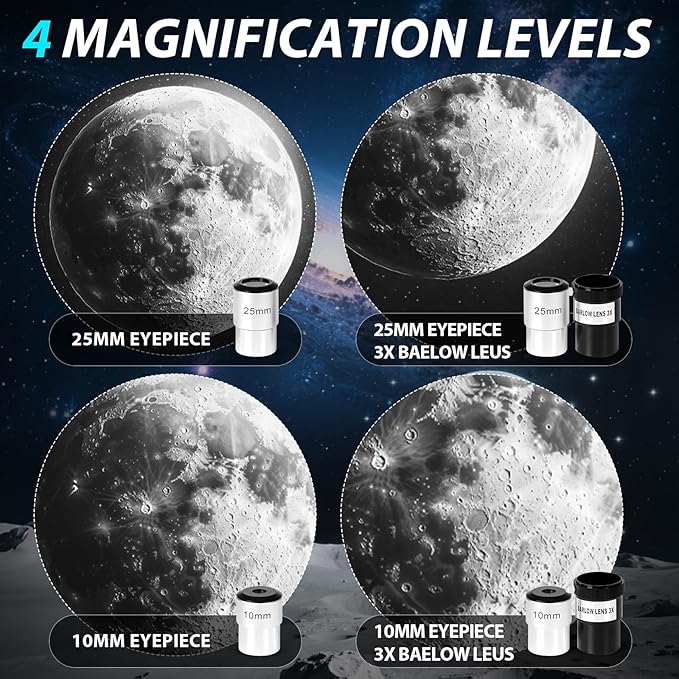 Telescope for Adults High Powered - 90mm Aperture 600mm Refractor Telescope for Kids & Beginners - Portable Astronomy Telescopes Profesional with Phone Adapter Tripod Carry Bag