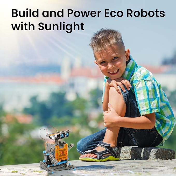 Sillbird 12-in-1 Solar Robot Building Kit Christmas STEM Gift for Boys Aged 8-13, DIY Science Educational Robotic Toys for Kids Teens Birthday, Powered by The Sun with 190 Pieces
