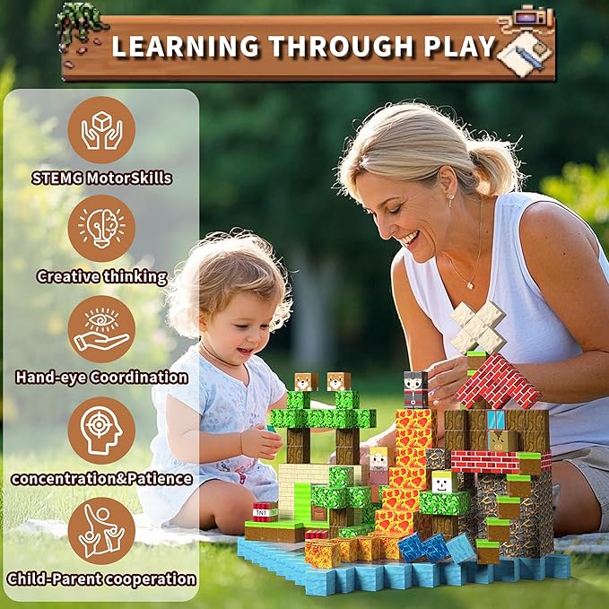 200 PCS Building Blocks, 3D Construction Build Toys, STEM Sensory Building Cubes (Multicolor-200PCS)