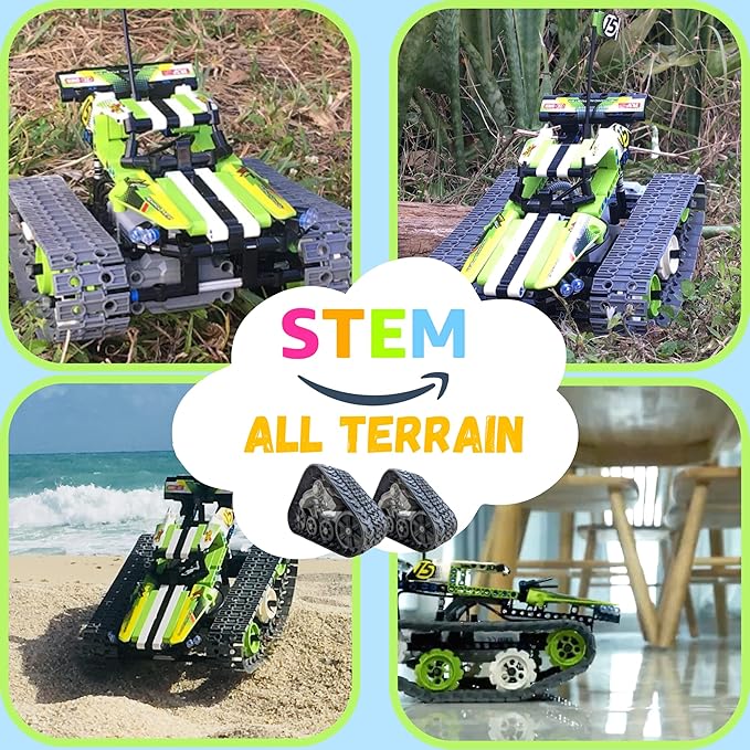 Kididdo Remote Control Cars Robot Building Kit Educational Toys for Age 8-13 Fun STEM Toys for Kids 3-in-1 RC Car Kit to Build Cool Building Blocks Set Birthday Gift for 8 9 10+ Year Old Boys