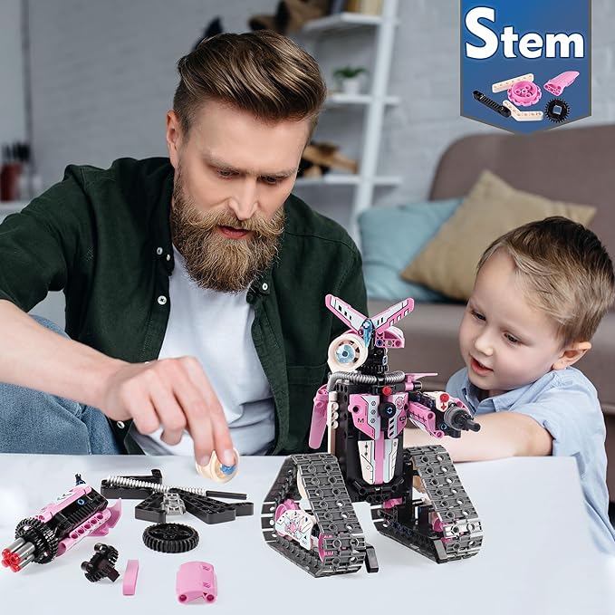 STEM Projects Robot Building Toys for Kids Ages 7-9 8-12 Years Old, Girls 3 in 1 Remote Control Robotics Kit, Educational Science Coding Car Set, Best Birthday
