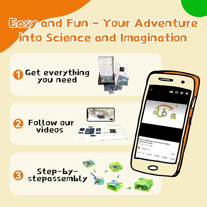 STEM Science Building Kit for Kids–Electronic Tesla Lightning Kit–Easy DIY Science Gadgets & Crafts–Unique Educational Gift Toys for Fun and Learning(Soldering Version)(Rectangular-Fluorescent Green)
