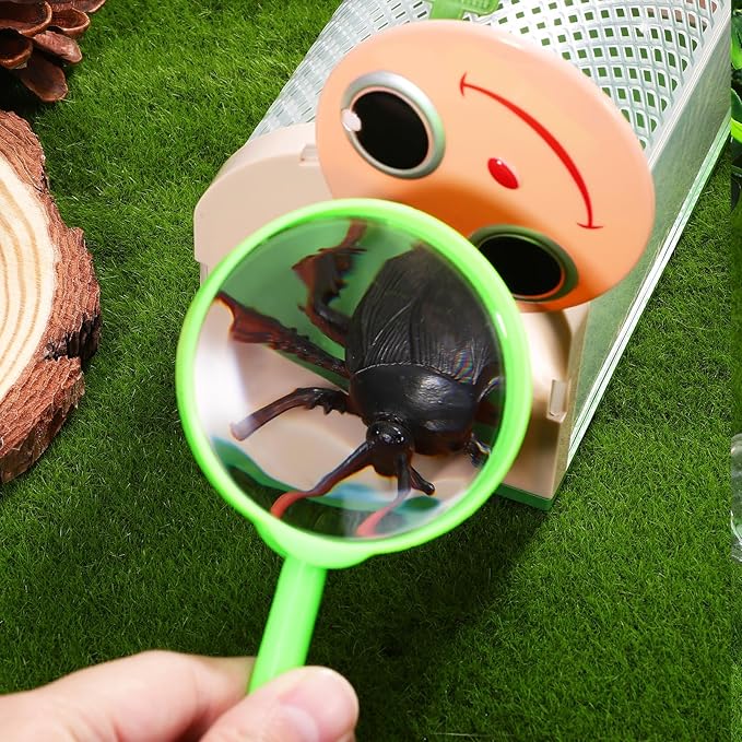 SAFIGLE Insect Observation Box for Kids with Transparent Critter Cage Outdoor Nature Exploration Toy Butterfly Kit and Bug Habitat Portable 7.16 X 3.62 X 3.22 Inch Explorer Kit