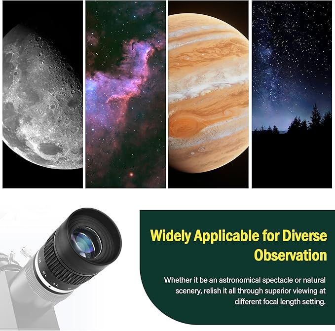 Astromania Zoom Eyepiece for Telescope, 7-21mm Zoom Lens Variable Power & Multi-Coated Design for Planetary & Deep Space Observation Compatible with Telescope That Accepts Telescope Eyepiece 1.25 Inch