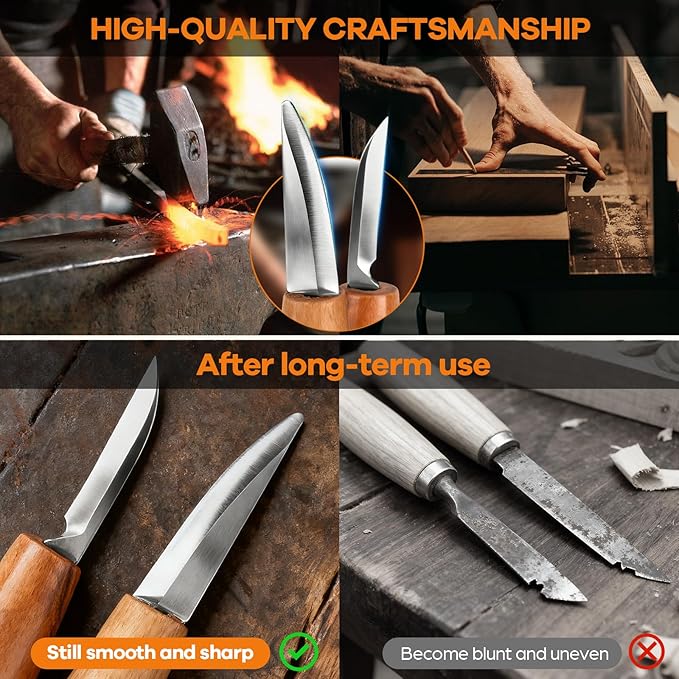 Fox Theme Wood Carving Kit for Beginners, Wood Whittling Kit for Kids and Adults Hobbies, Complete Carving Tool DIY Starter Kit with Step-by-Step Video Tutorials, Whittling Knife, Blocks, Carbon Paper